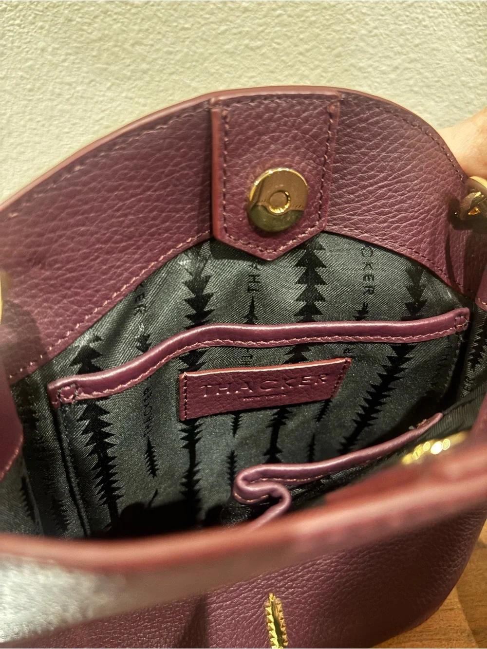 Burgundy Thacker Leather Crossbody Bag